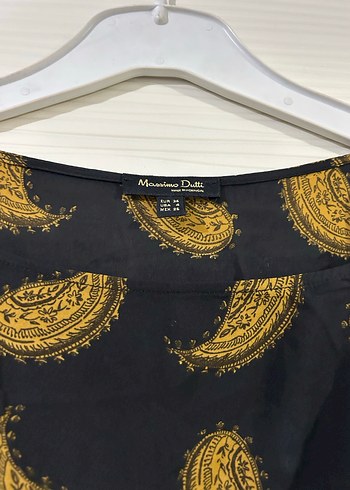 Massimo Dutti Siyah Bohem Uzun Kollu Drapeli Elbise - Görsel 6