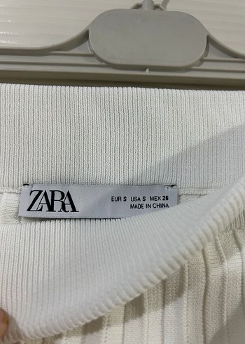 Kadın Beyaz Triko  Pileli Mini Etek - Görsel 5