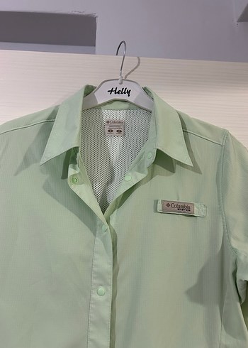 COLUMBİA Yeşil Düğmeli Kısa Kollu Kadın Gömlek - Görsel 2