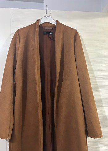 Kahverengi Süet Kadın Hırka - Görsel 4