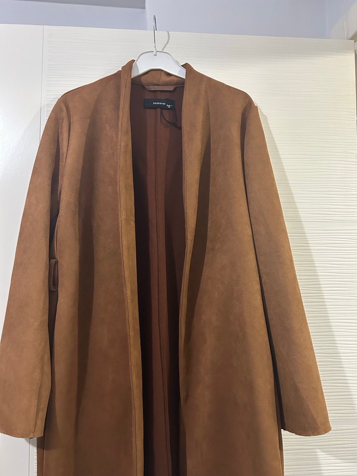 Kahverengi Süet Kadın Hırka - Görsel 4