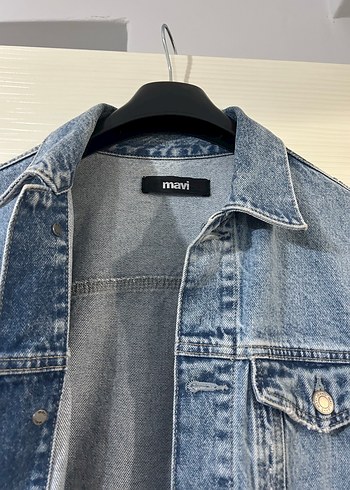 s Beden Düğmeli Mavi Erkek Denim Ceket 1 kez giyildi
