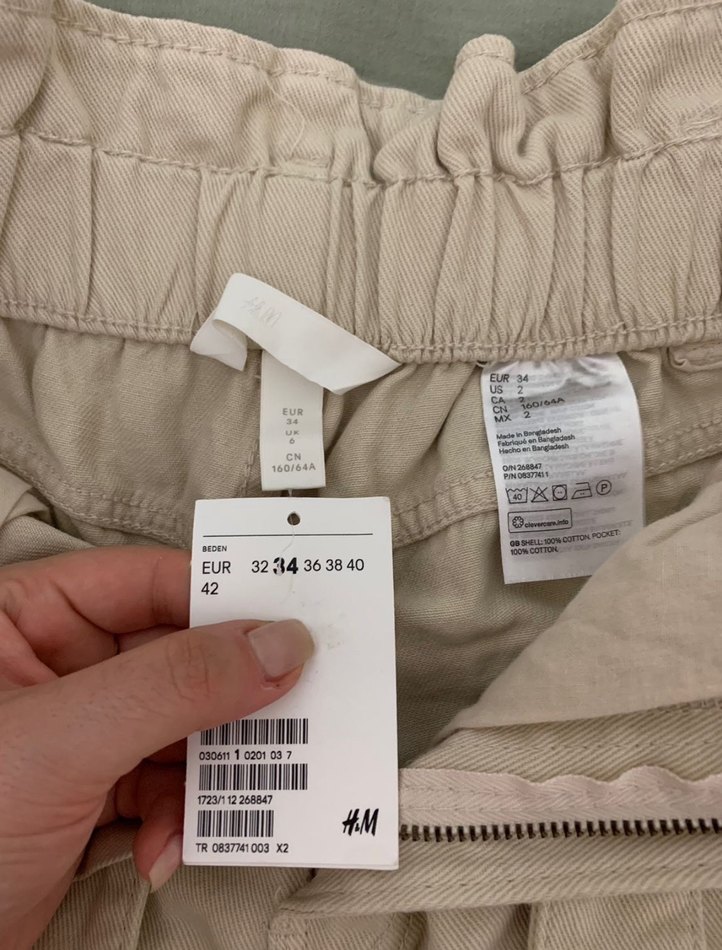 H&M   kot şort - Görsel 2