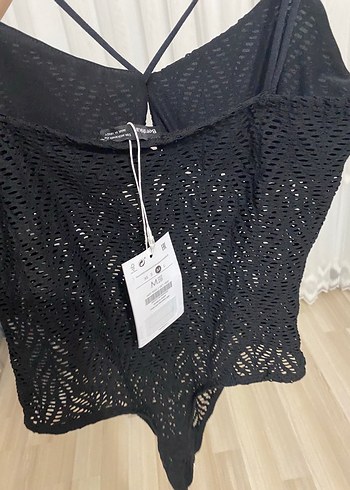 Bershka Siyah Dantel Detaylı Gotik Mini Büstiyer