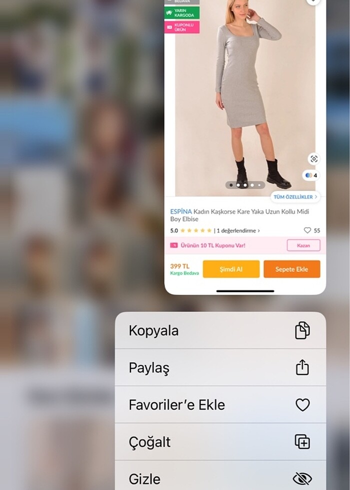 uzun kolu elbise - Görsel 4