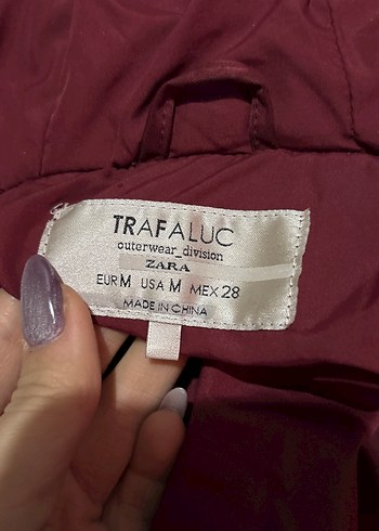 Bordo Kadın Puff Mont, Midi Boy, Street Style - Görsel 3