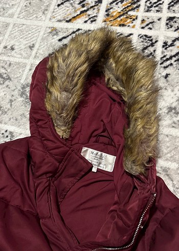 Bordo Kadın Puff Mont, Midi Boy, Street Style - Görsel 6