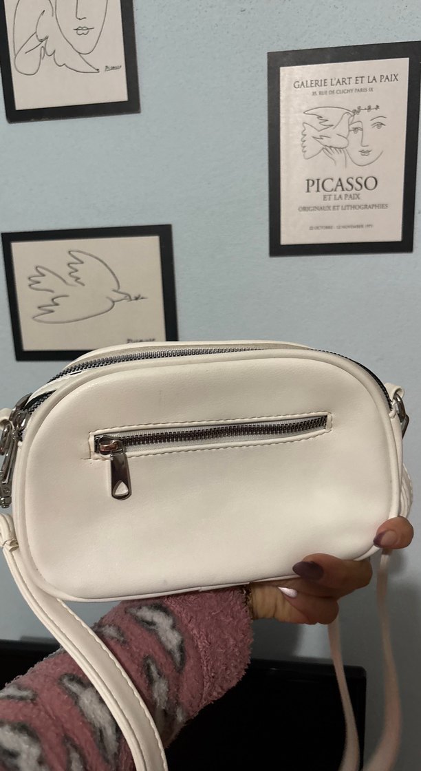 Bej Deri Kadın Çapraz Çanta - Görsel 2