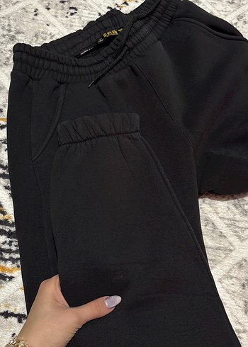 Siyah Kadın Oversize Sweatpant - Görsel 3