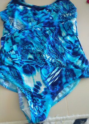 Mavi Batik Desenli Kadın Mayo - Görsel 2