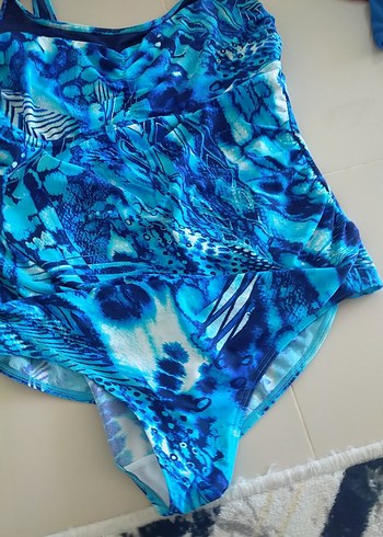 Mavi Batik Desenli Kadın Mayo - Görsel 4