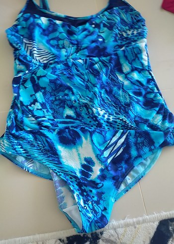 Mavi Batik Desenli Kadın Mayo - Görsel 5