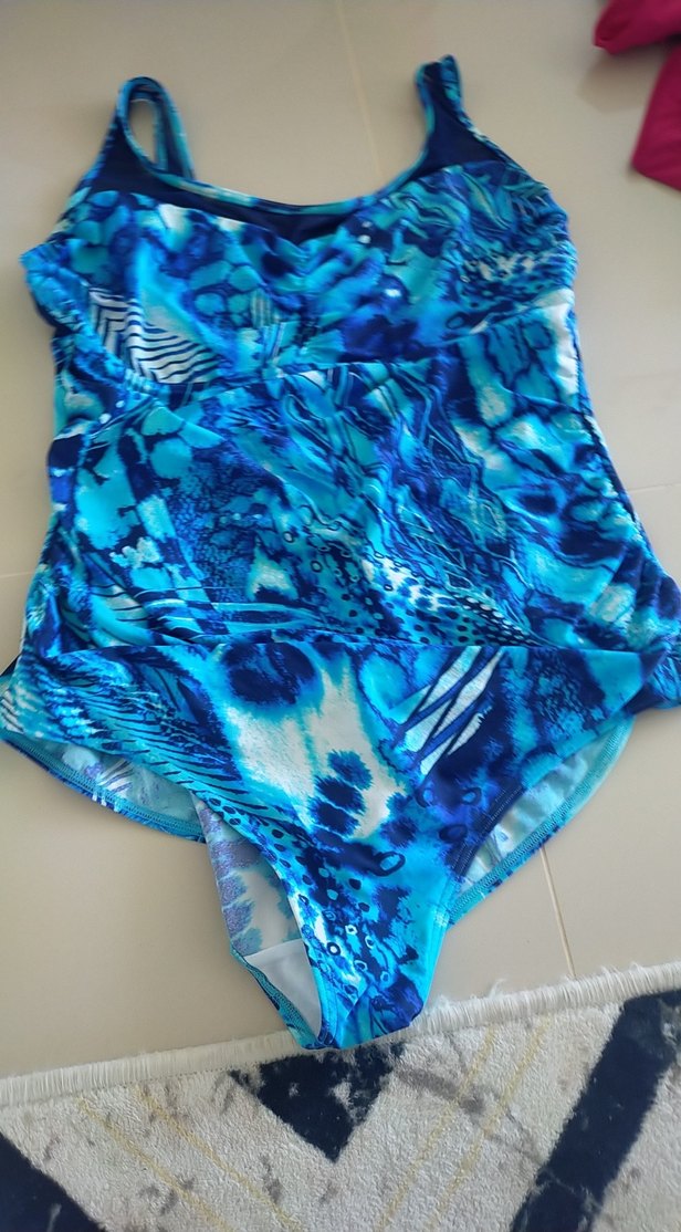 Mavi Batik Desenli Kadın Mayo - Görsel 5