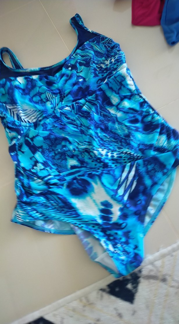 Mavi Batik Desenli Kadın Mayo - Görsel 3