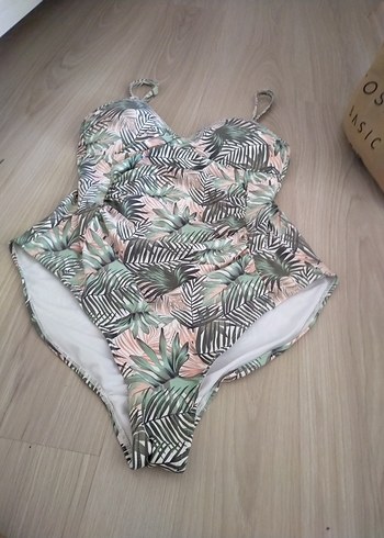 Bohem Zebra Desenli İnce Askılı Mayo