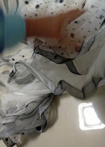 Puantiye Desenli Kız Çocuk Straplez Elbise - Görsel 5