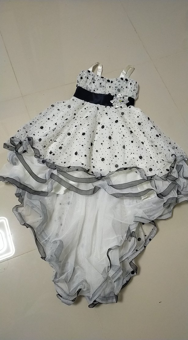 Puantiye Desenli Kız Çocuk Straplez Elbise - Görsel 2