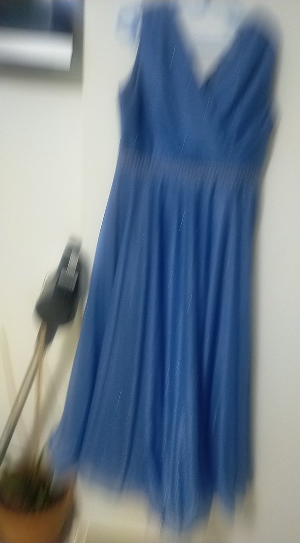 Mavi Drapeli Uzun Abiye Elbise - Görsel 4