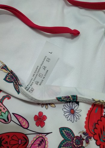 Çiçek Desenli Mini Bohem Dantelli Mayo - Görsel 5