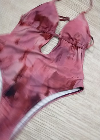 Pembe Parlak Bağlamalı Transparan Kadın Mayo - Görsel 3