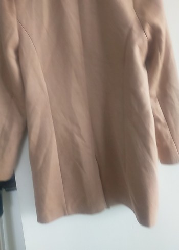 Bej Kadın Süet Midi Klasik Kesim Kaban - Görsel 7