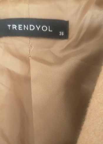 Bej Kadın Süet Midi Klasik Kesim Kaban - Görsel 4