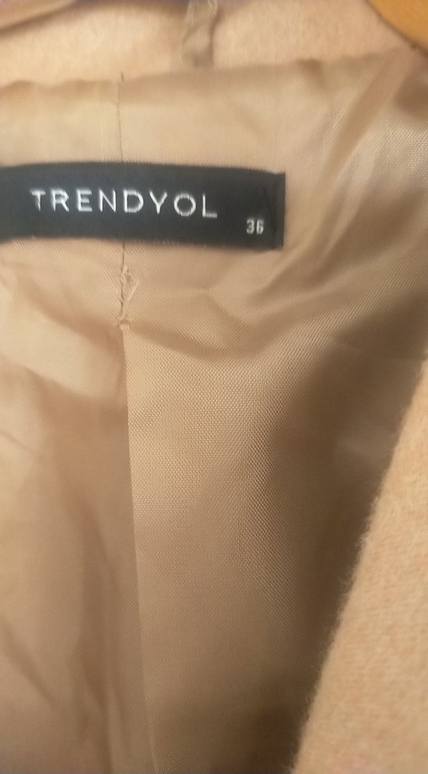 Bej Kadın Süet Midi Klasik Kesim Kaban - Görsel 4