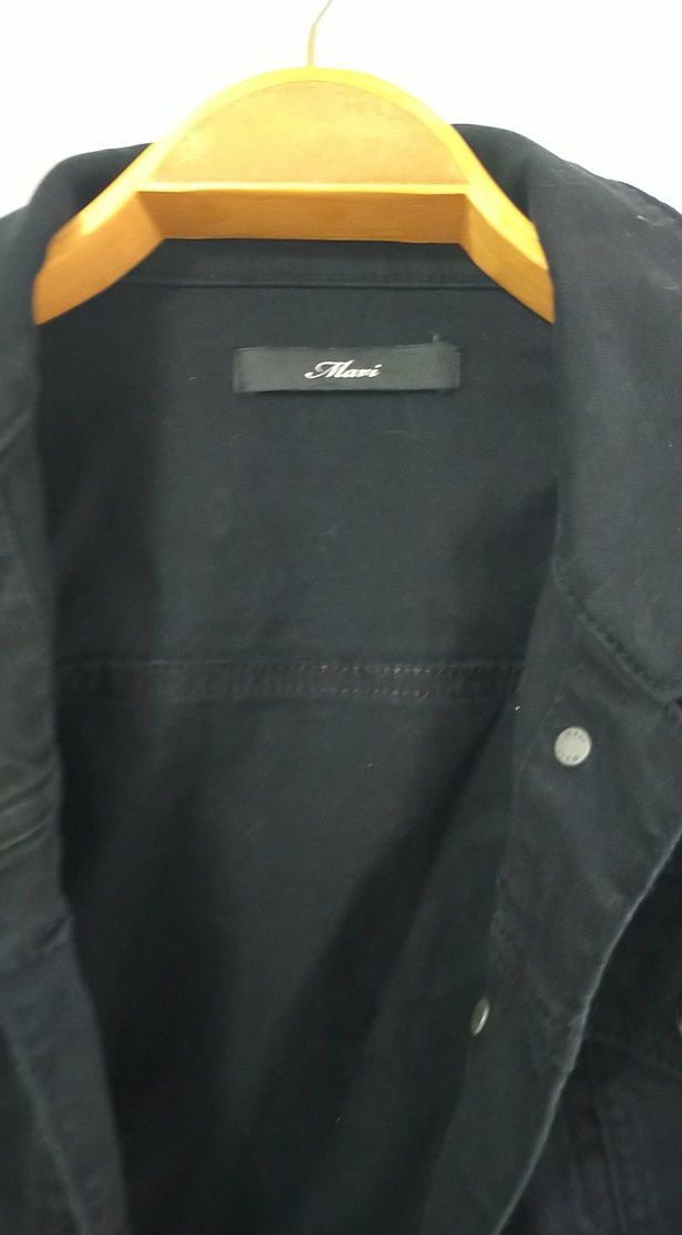 Siyah Kadın Denim Ceket Düğmeli mavi - Görsel 3