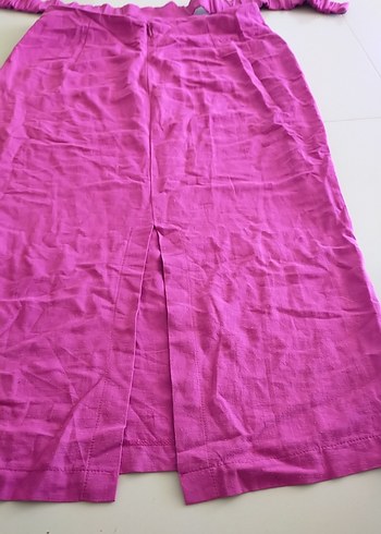 Pembe Uzun Keten Etek - Görsel 4