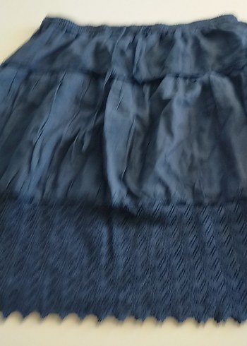 Lacivert Midi  Etek - Görsel 4