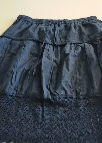 Lacivert Midi  Etek - Görsel 3