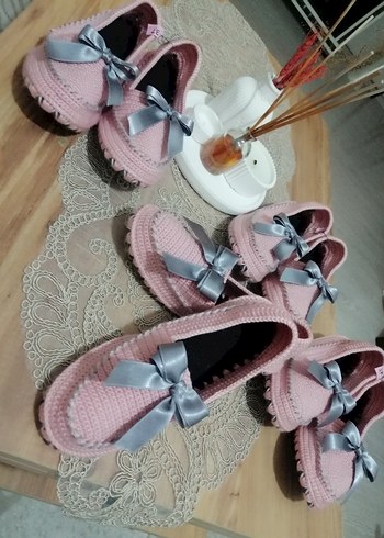 37 Beden Pembe Örgü Ev Babetleri Fiyonk Detaylı