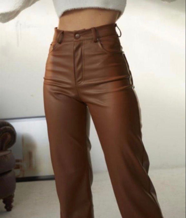 Vatkalı Kahverengi Deri Pantolon Premium Edition - Görsel 2