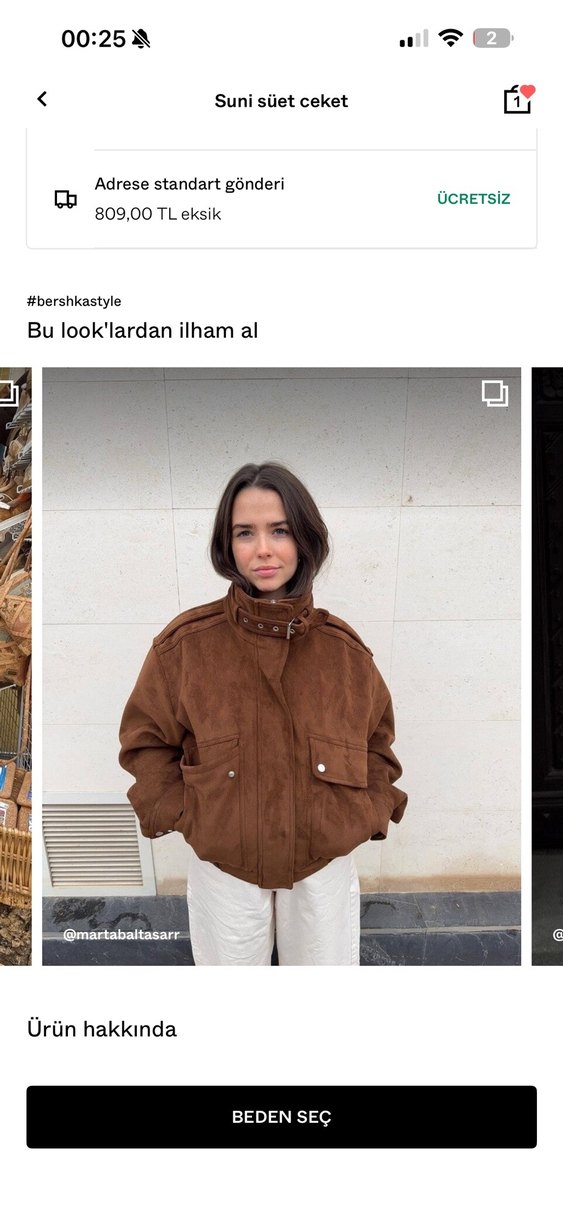 Kahverengi Suni Süet Kemerli Kadın Ceket - Görsel 3