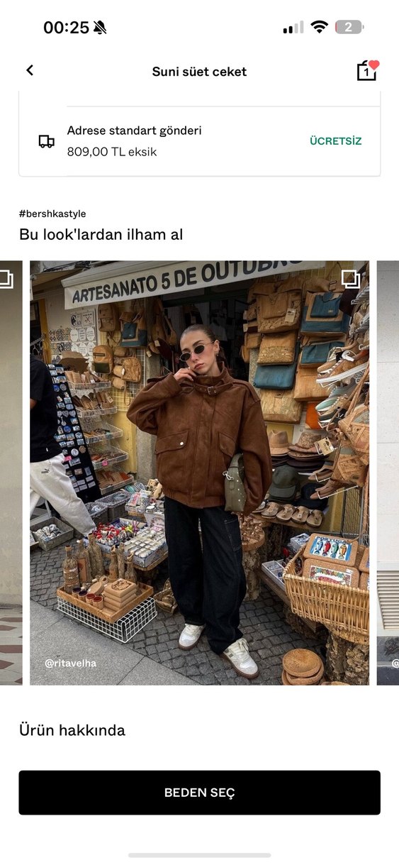 Kahverengi Suni Süet Kemerli Kadın Ceket - Görsel 2