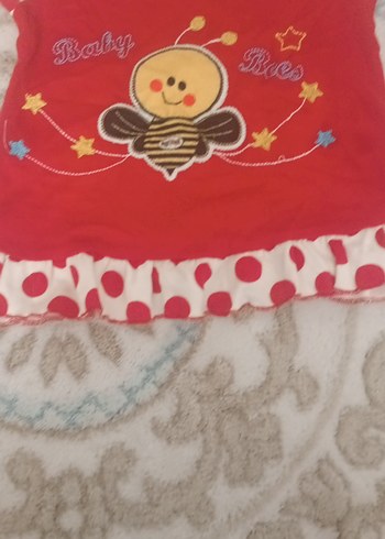 Kız Çocuk Kırmızı Puantiyeli Fırfırlı Tişört - Görsel 2