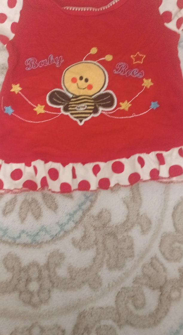 Kız Çocuk Kırmızı Puantiyeli Fırfırlı Tişört - Görsel 2