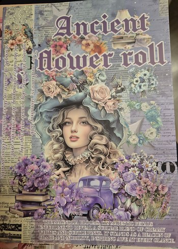 Ancient Flower Roll Sticker kitabı