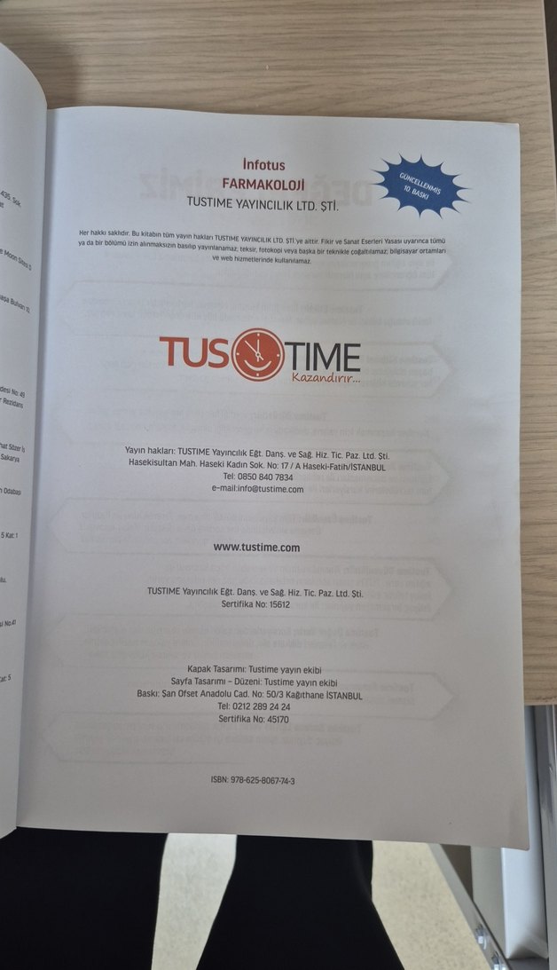 Infotus Farmakoloji TUS Hazırlık Kitabı - Görsel 5