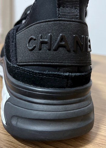 Chanel Siyah Bağcıklı Stiletto Topuklu Spor Ayakkabı