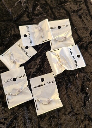 Gümüş renk taşlı piercing - Görsel 2