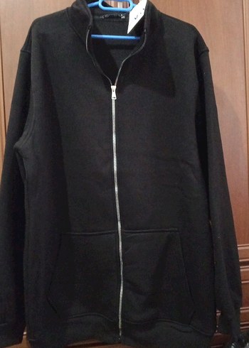 Erkek Siyah Fermuarlı Polar Sweatshirt XXL beden - Görsel 2