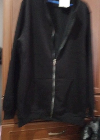 Erkek Siyah Fermuarlı Polar Sweatshirt XXL beden - Görsel 5