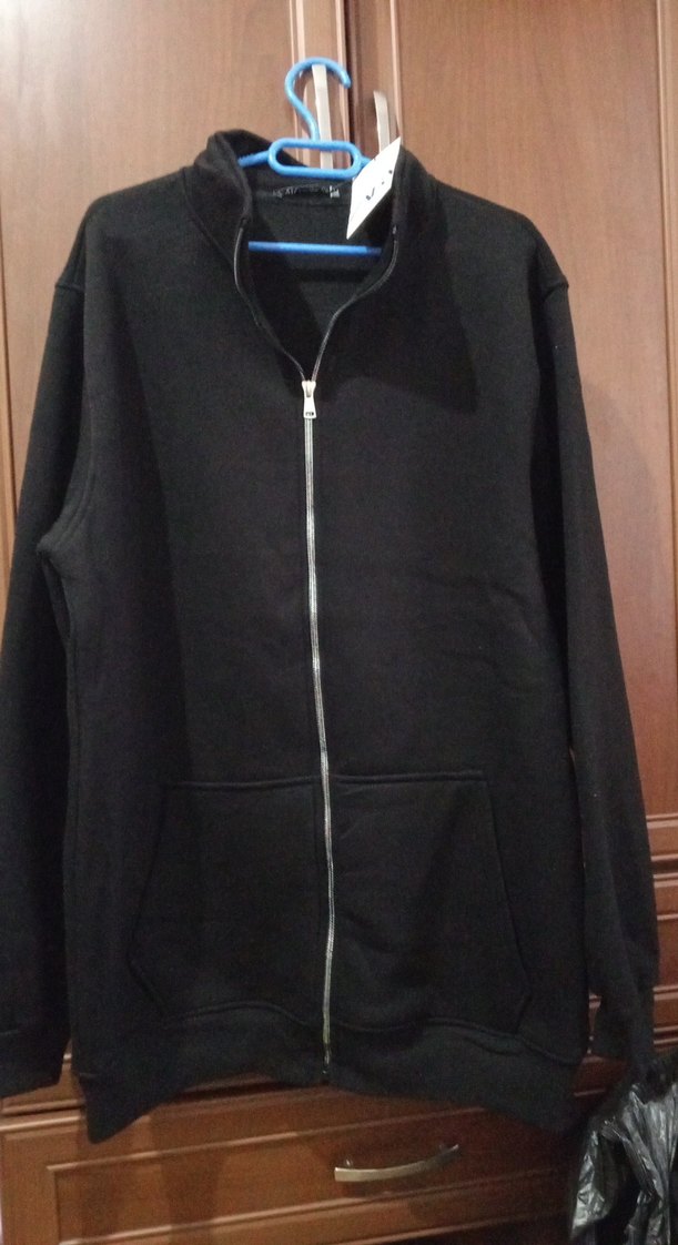 Erkek Siyah Fermuarlı Polar Sweatshirt XXL beden - Görsel 2