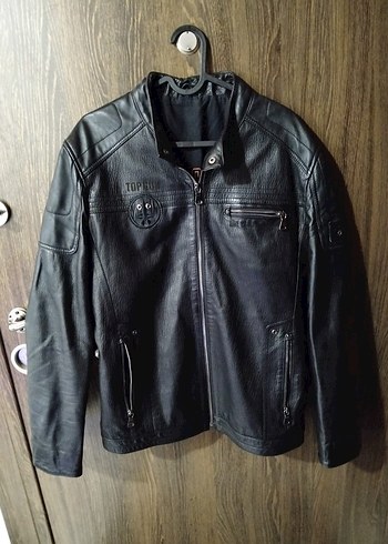 Erkek Siyah Deri Biker Ceket L beden Kawhi marka sıfır ürün - Görsel 3