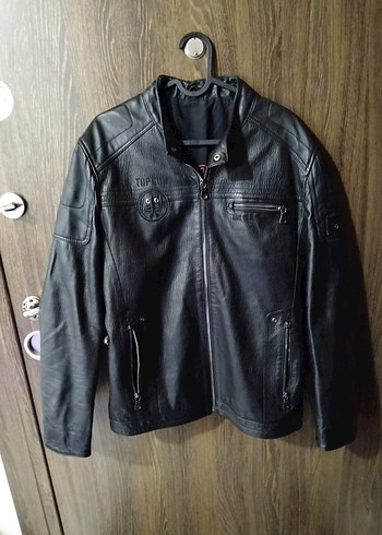 Erkek Siyah Deri Biker Ceket L beden Kawhi marka sıfır ürün - Görsel 2