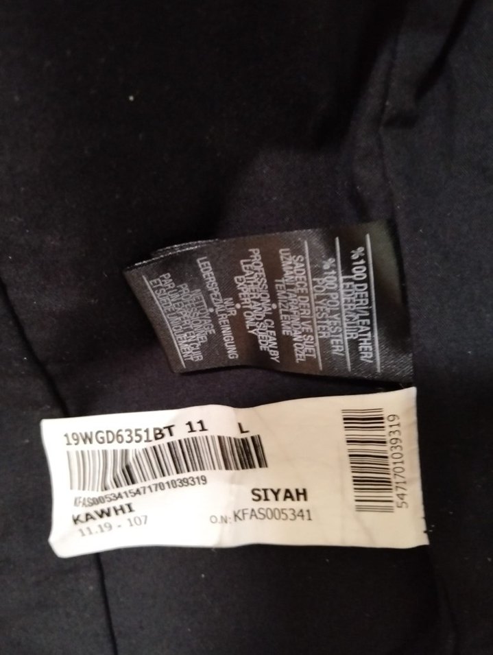 Erkek Siyah Deri Biker Ceket L beden Kawhi marka sıfır ürün - Görsel 4