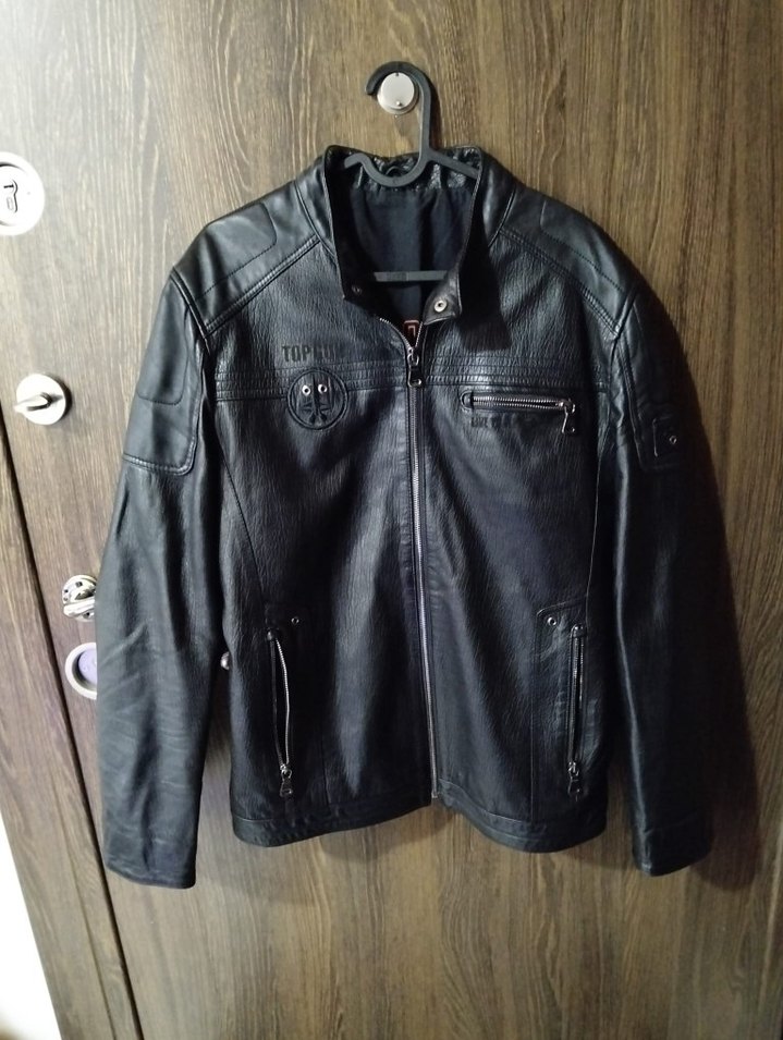 Erkek Siyah Deri Biker Ceket L beden Kawhi marka sıfır ürün - Görsel 2