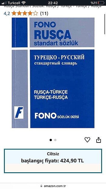Fono Rusça-Türkçe Türkçe-Rusça Orta Boy Sözlük