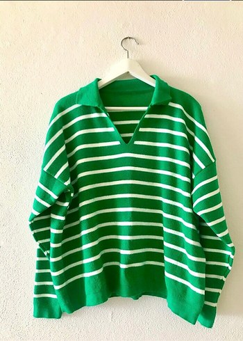 Yeşil Çizgili Kazak/FİYATI DÜŞTÜ - Görsel 3